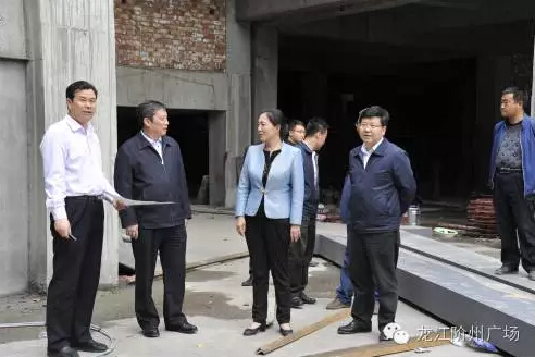 市長陳青，副市長王月成陪同省電力投資集團(tuán)公司總經(jīng)理李輝一行深入階州廣場視察