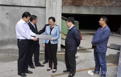 市長陳青，副市長王月成陪同省電力投資集團(tuán)公司總經(jīng)理李輝一行深入階州廣場視察
